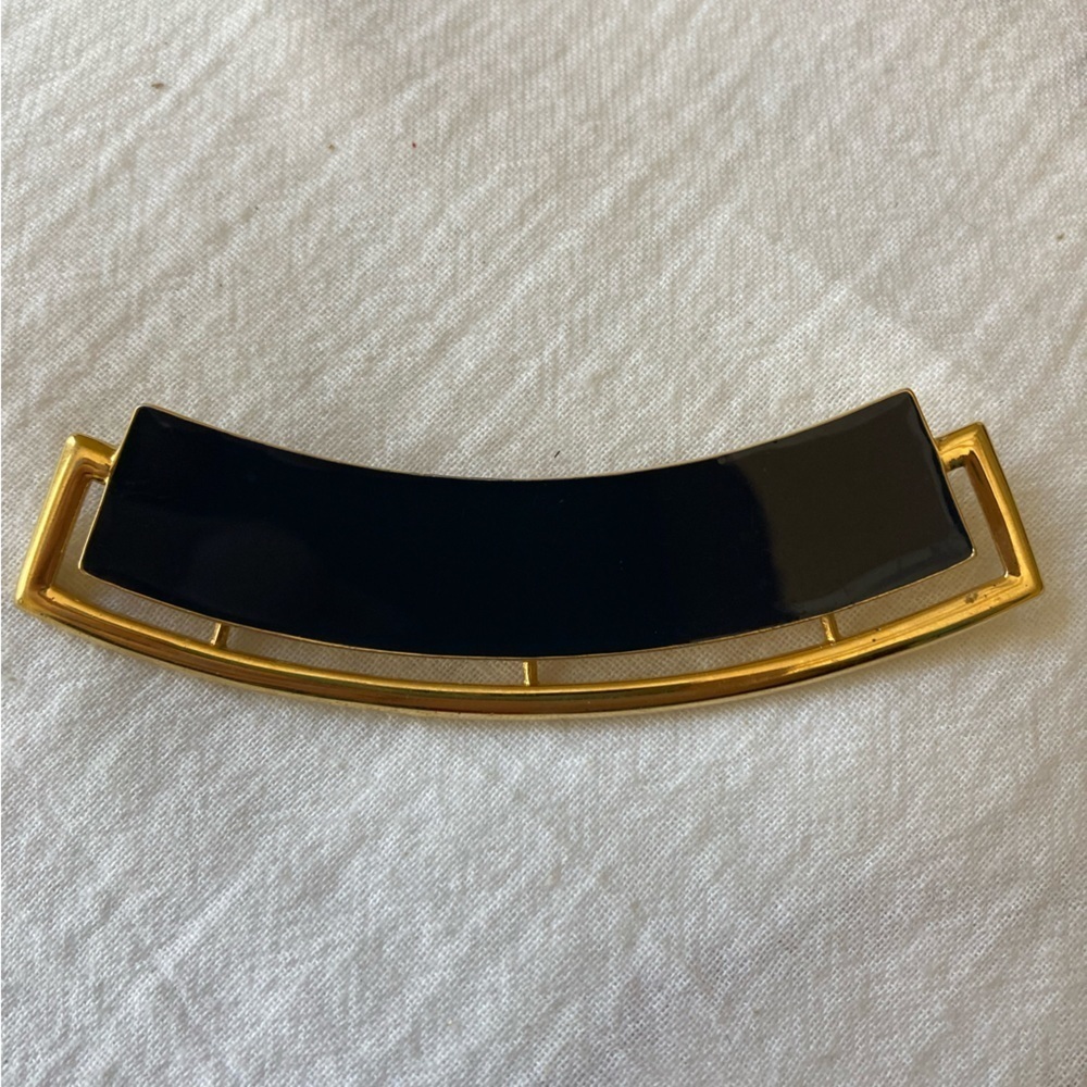 Monet Navy Blue Modernist Bar Brooch Pin‎